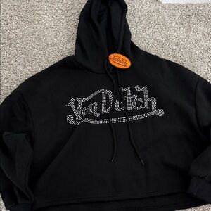 Von Dutch Black Rhinestone Hoodie